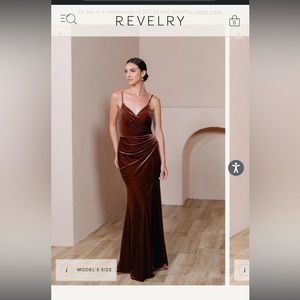 Revelry Rory Velvet Dress - Terracotta size 6